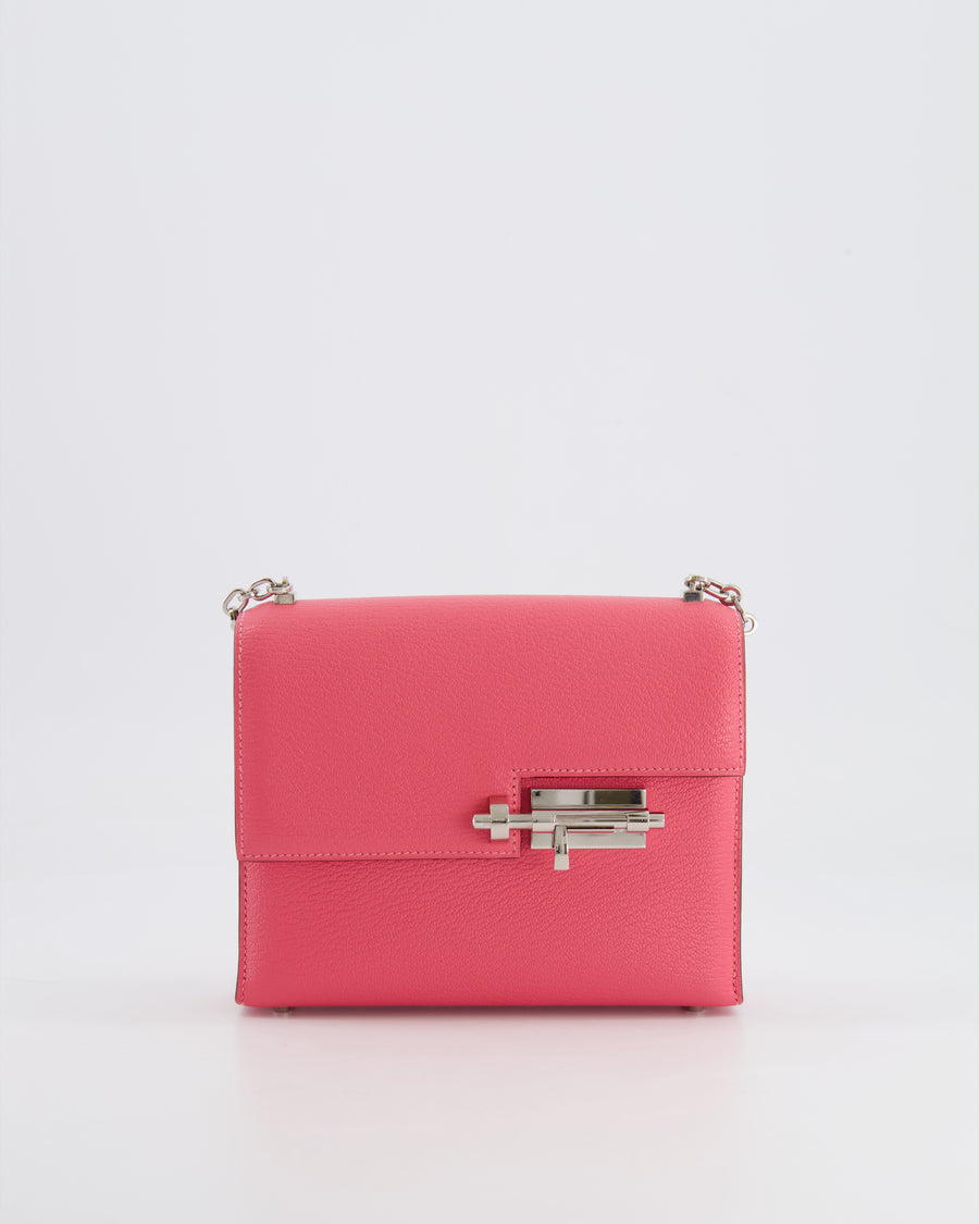 Hermès Mini Verrou Chaine in Rose Azalee Chèvre Leather with Palladium Hardware