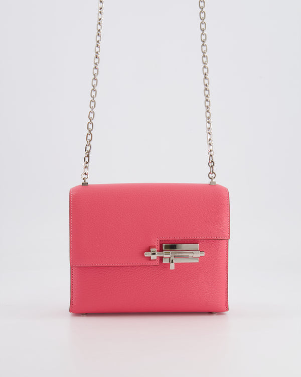 Hermès Mini Verrou Chaine in Rose Azalee Chèvre Leather with Palladium Hardware