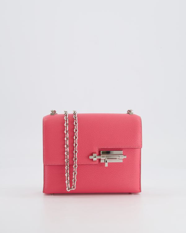 Hermès Mini Verrou Chaine in Rose Azalee Chèvre Leather with Palladium Hardware