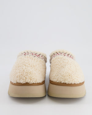 UGG Cream Tazz Shearling Platform Slippers Size EU 38
