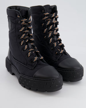 Hermès Black Fresh Ankle Boots in Calfskin Leather and Light Fabric Size EU 37.5 RRP £800