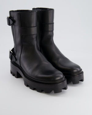 Hermès Black Jaimy Ankle Boots in Calfskin Leather with Buckle Details Size EU 38 RRP £1,940