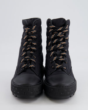 Hermès Black Fresh Ankle Boots in Calfskin Leather and Light Fabric Size EU 37.5 RRP £800
