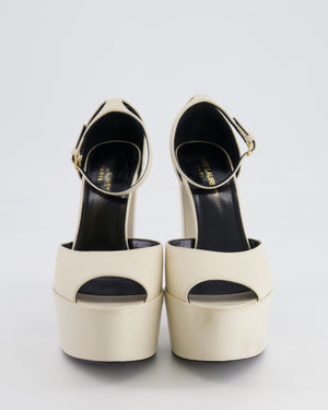 Saint Laurent Cream Leather Jodie Platform Heels Size EU 37.5 RRP £860