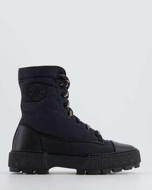 Hermès Black Fresh Ankle Boots in Calfskin Leather and Light Fabric Size EU 37.5 RRP £800