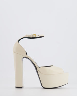 Saint Laurent Cream Leather Jodie Platform Heels Size EU 37.5 RRP £860
