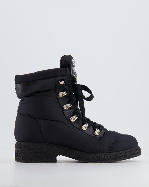 Chanel Black Nylon Coco Neige Ski Boots with Logo Details Size EU 37.5