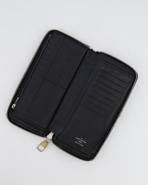 Louis Vuitton Black Crocodile Wallet with Silver Hardware