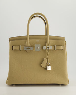 *HOT* Hermes Birkin 30cm Retourne Bag in Trench Togo Leather with Palladium Hardware