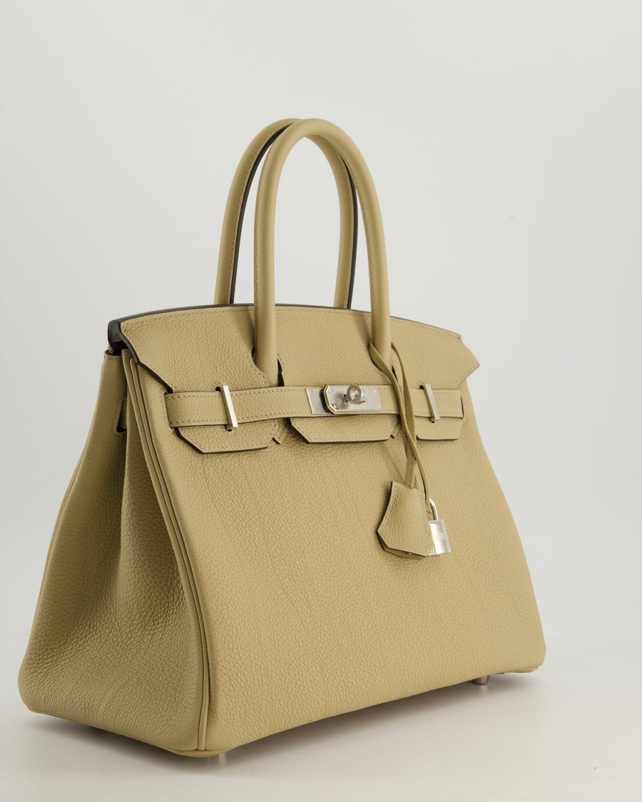 *HOT* Hermes Birkin 30cm Retourne Bag in Trench Togo Leather with Palladium Hardware