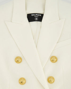 Balmain White Double Breasted Blazer Size FR 34 (UK 6)