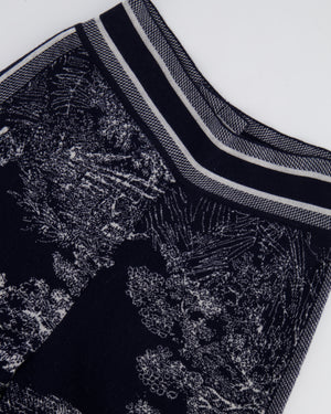 Christian Dior Navy Toile De Jouy Cashmere Trousers with Logo Detail Size FR 34 (UK 6)