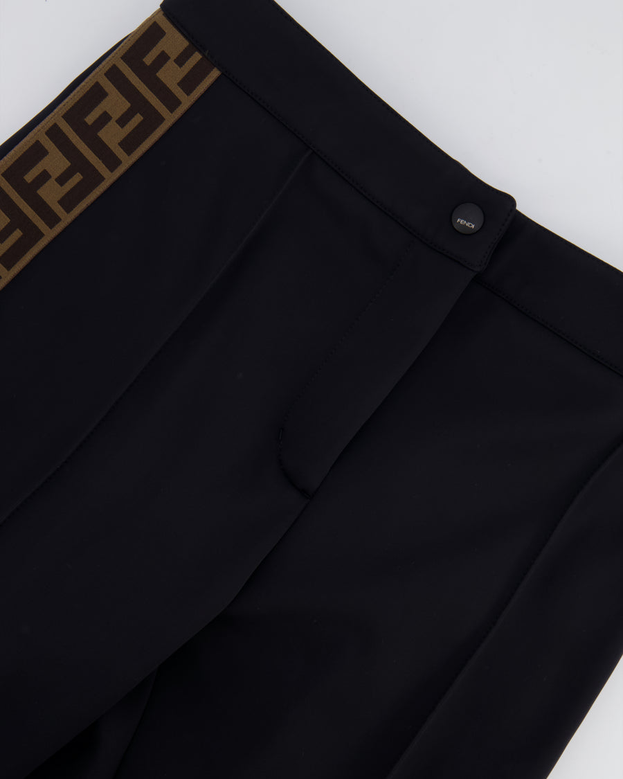 Fendi Black Ski Trousers with Brown FF Logo Detail Size IT 38 (UK 6) RRP £1,000