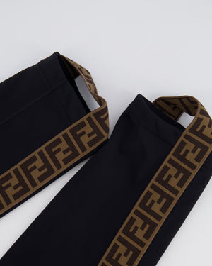 Fendi Black Ski Trousers with Brown FF Logo Detail Size IT 38 (UK 6) RRP £1,000