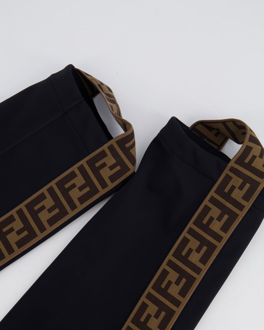 Fendi Black Ski Trousers with Brown FF Logo Detail Size IT 38 (UK 6) RRP £1,000