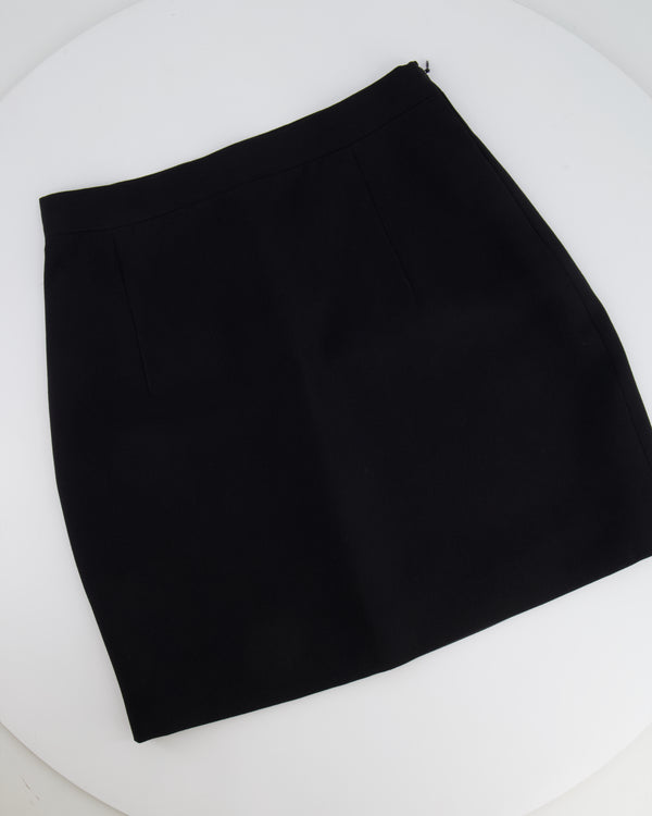 Alessandra Rich Black Wool Mini Skirt Size IT 40 (UK 8)
