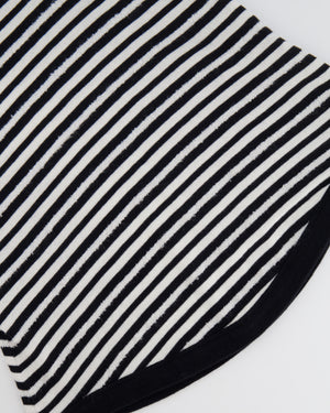 Saint Laurent Black and White Stripped Sleeveless Cassandre Tank Top with Logo Detail Size XS (UK 6) RRP £445