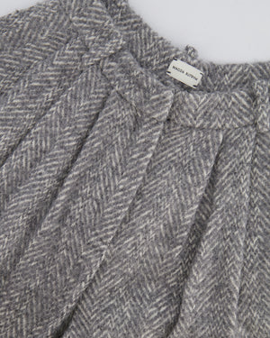 Magda Butrym Grey High-Rise Wool Trousers Size FR 34 (UK 6) RRP £1,030