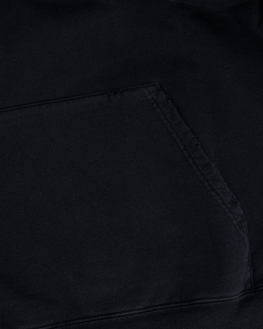 Balenciaga Black Distressed Hoodie with BB Logo Details Size S (UK 8)