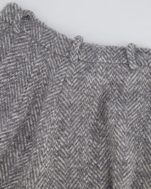 Magda Butrym Grey High-Rise Wool Trousers Size FR 34 (UK 6) RRP £1,030