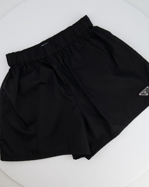 Prada Prada Re-Nylon High-Waist Shorts with Leather Plaque Detail Size IT 38 (UK 6) RRP £820
