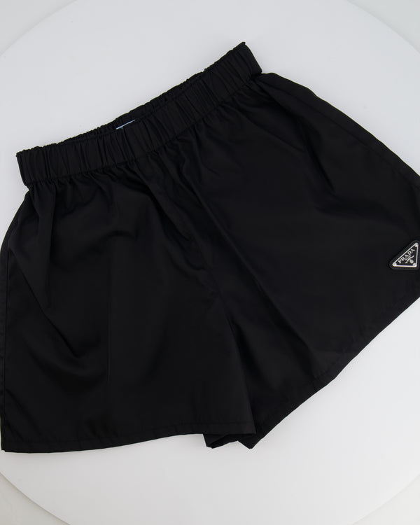 Prada Prada Re-Nylon High-Waist Shorts with Leather Plaque Detail Size IT 38 (UK 6) RRP £820