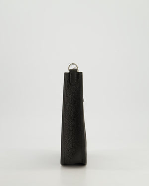 Hermès Mini Evelyne 16 Bag in Dark Bronze Amazone Clemence Leather with Palladium Hardware with Noir and Vert Mili Strap