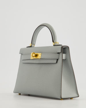 *RARE & HOT* Hermès Mini Kelly II Bag In Bleu Glacier Epsom Leather with Gold Hardware