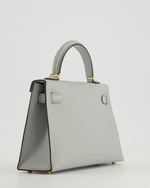 *RARE & HOT* Hermès Mini Kelly II Bag In Bleu Glacier Epsom Leather with Gold Hardware