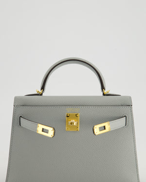 *RARE & HOT* Hermès Mini Kelly II Bag In Bleu Glacier Epsom Leather with Gold Hardware