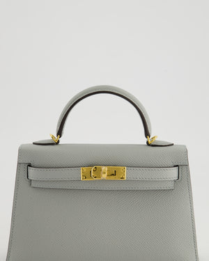*RARE & HOT* Hermès Mini Kelly II Bag In Bleu Glacier Epsom Leather with Gold Hardware