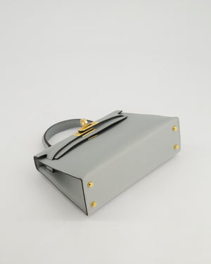 *RARE & HOT* Hermès Mini Kelly II Bag In Bleu Glacier Epsom Leather with Gold Hardware
