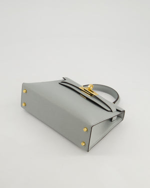 *RARE & HOT* Hermès Mini Kelly II Bag In Bleu Glacier Epsom Leather with Gold Hardware