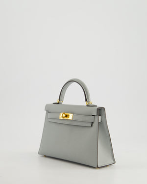 *RARE & HOT* Hermès Mini Kelly II Bag In Bleu Glacier Epsom Leather with Gold Hardware