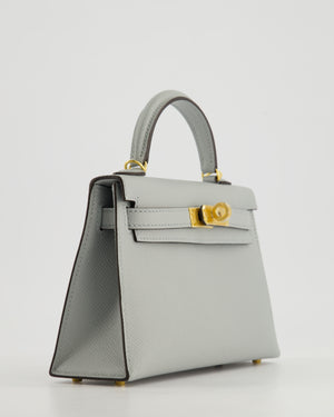 *RARE & HOT* Hermès Mini Kelly II Bag In Bleu Glacier Epsom Leather with Gold Hardware