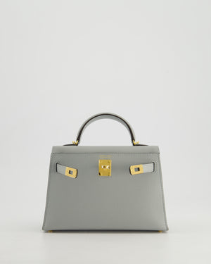 *RARE & HOT* Hermès Mini Kelly II Bag In Bleu Glacier Epsom Leather with Gold Hardware