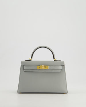 *RARE & HOT* Hermès Mini Kelly II Bag In Bleu Glacier Epsom Leather with Gold Hardware