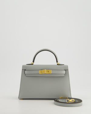 *RARE & HOT* Hermès Mini Kelly II Bag In Bleu Glacier Epsom Leather with Gold Hardware