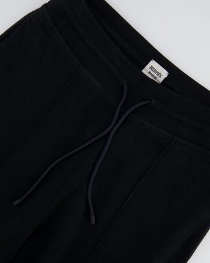 Hermès Black Cotton and Silk Trousers with Back Logo Detailing Size FR 34 (UK 6)