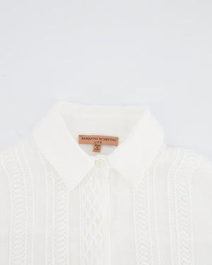 Ermanno Scervino Life White Two-Piece Linen Shirt and Shorts Set Size IT 38 (UK 6)