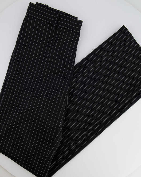 Magda Butrym Black Striped Wool Trousers Size FR 34 (UK 6) RRP £700