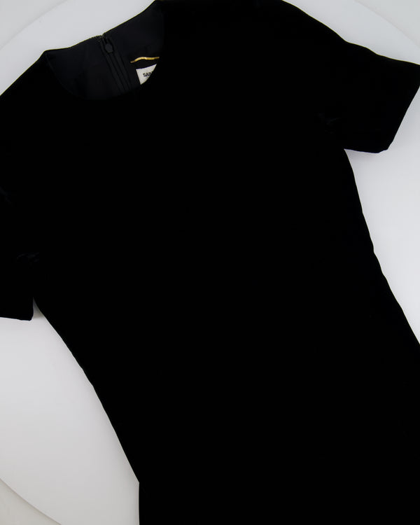 Saint Laurent Black Suede Short-Sleeve Mini Dress Size FR 34 (UK 6)