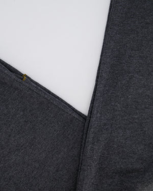 Loro Piana Dark Grey Cashmere Gilet and Jogger Set with Khaki Detail Size S (UK 8)