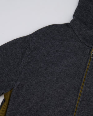 Loro Piana Dark Grey Cashmere Gilet and Jogger Set with Khaki Detail Size S (UK 8)