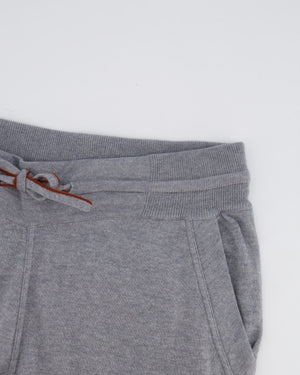 Loro Piana Light Grey Cashmere Gilet and Jogger Set with Orange Detail Size S (UK 8)