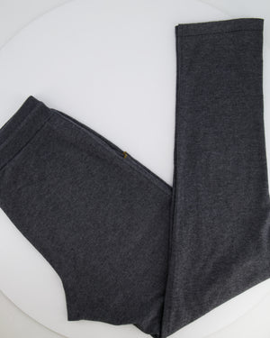 Loro Piana Dark Grey Cashmere Gilet and Jogger Set with Khaki Detail Size S (UK 8)