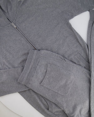 Loro Piana Light Grey Cashmere Gilet and Jogger Set with Orange Detail Size S (UK 8)