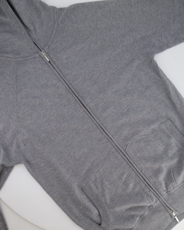 Loro Piana Light Grey Cashmere Gilet and Jogger Set with Orange Detail Size S (UK 8)