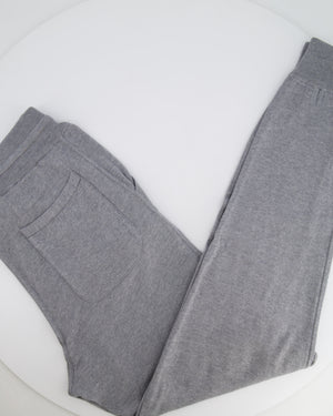 Loro Piana Light Grey Cashmere Gilet and Jogger Set with Orange Detail Size S (UK 8)