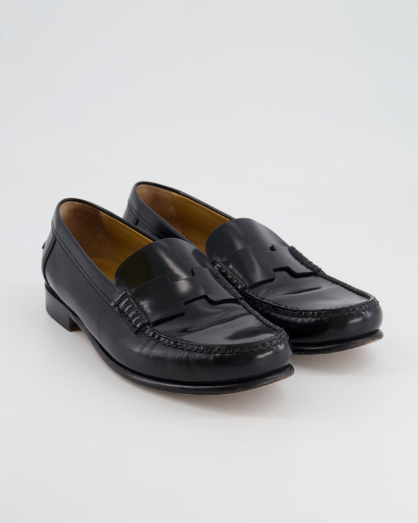 Hermès Black Leather Kennedy Loafers with H Logo Size EU 39 RRP £980
